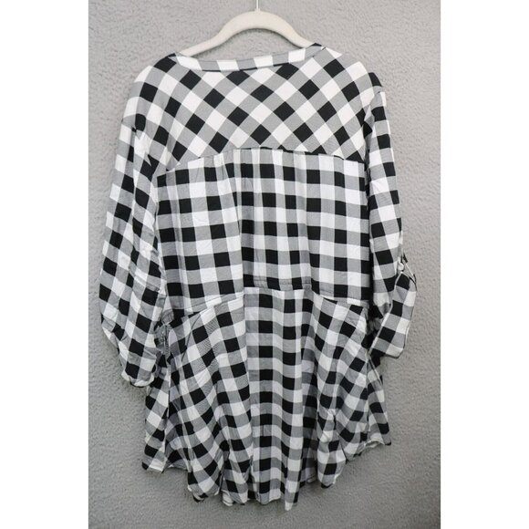 Torrid 3/4 Roll-Tabbed Sleeve Plaid Zip Tunic-Size 2X - Picture 10 of 12